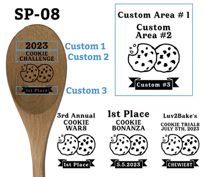 Cookie Prize Spoon, Cookie Baking Award, Cookie Challenge Prizes, Engraved Wooden Stirring Spoon, Personalized Wooden Mixing Spoon