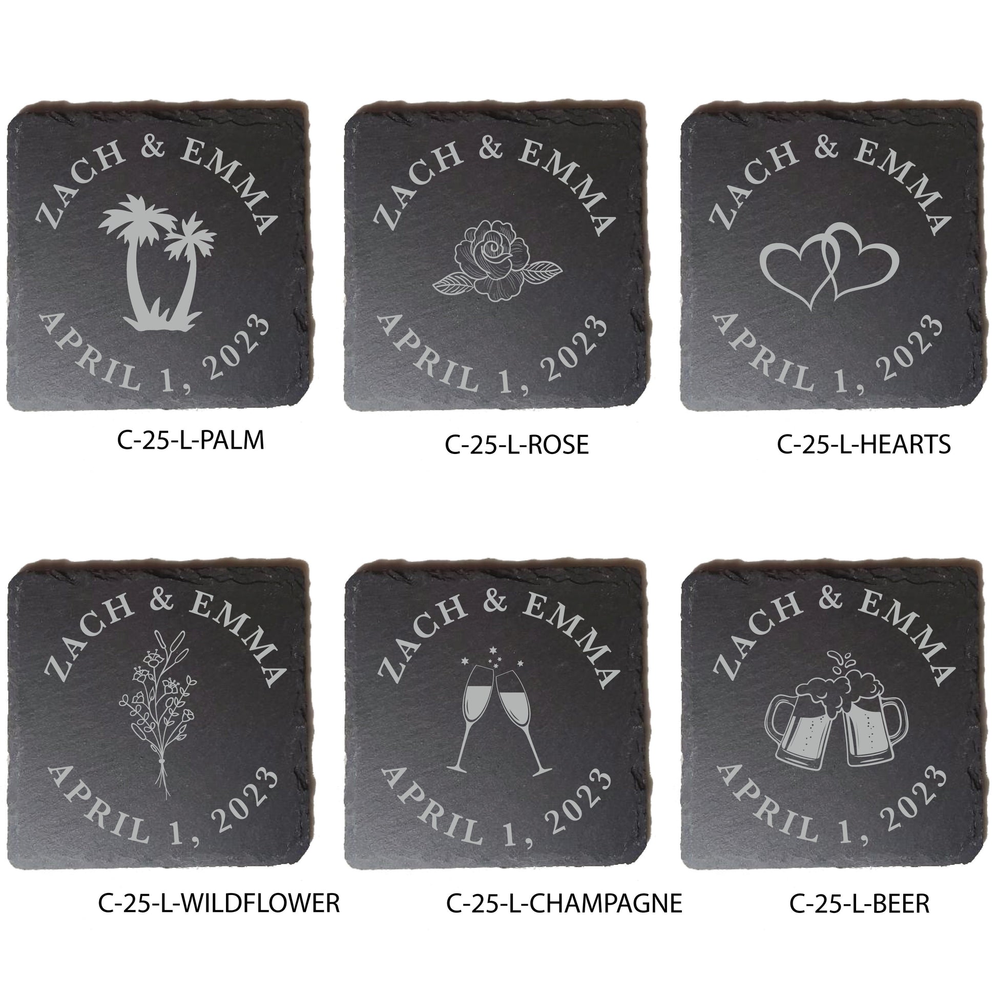 Wedding Favors, Personalized Slate Coasters, Wedding Guest Favors, Wedding Guest Gifts, Wedding Coaster, Engraved Slate Coasters