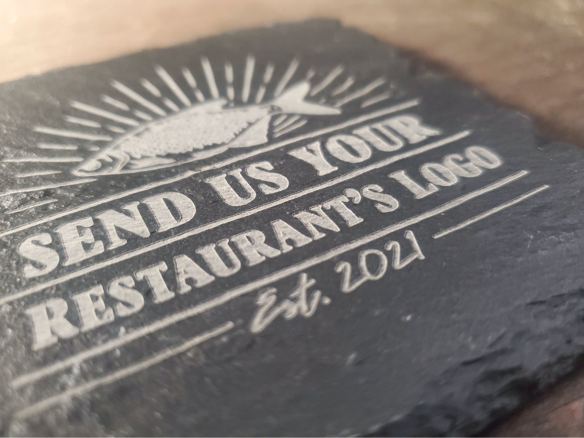 Laser Engraved Logo Coasters, Slate Stone Coaster, Send Us Your Business Logo In A Message Now