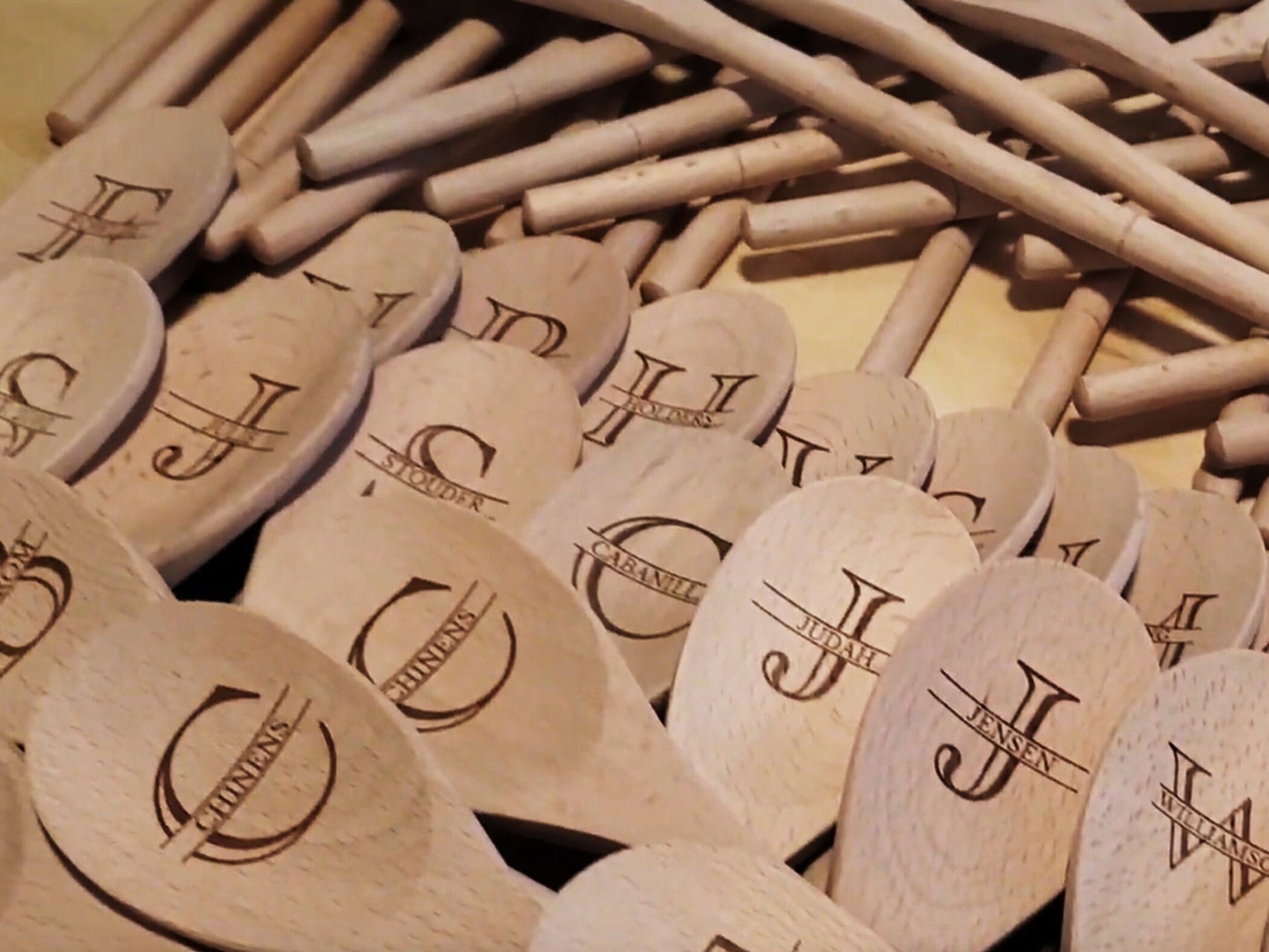 Personalized Engraved Wooden Spoon, Initial And Name, Custom Wood Kitchen Mixing And Stirring Spoon, Engraved Spoon