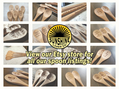 Custom Engraved Wooden Spoon, Send Us Your Logo Or Design, Wood Kitchen Mixing Spoon, Logo Engraving, Engraved Spoon With YOUR Logo