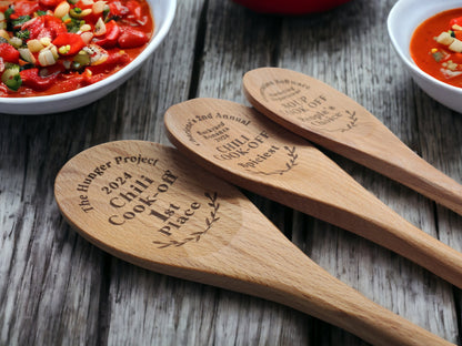 Chili Cookoff Spoon Prizes, 1st/2nd/3rd Place/Spiciest/Crowd Favorite/etc., Chili Cook-off Award, Personalized Wooden Spoon