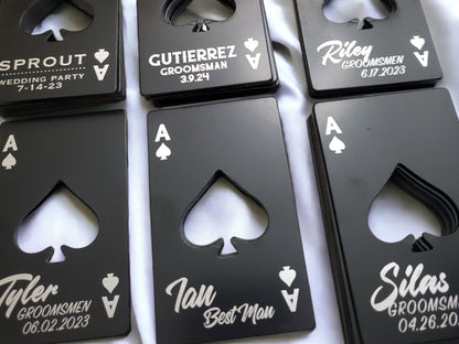 Groomsmen Proposal Gift, Bottle Openers, Will You Be My Groomsman, Ace Of Spades, Best Man, Groomsman Asking Gift, Personalized Names