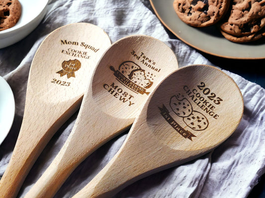 Cookie Prize Spoon, Cookie Baking Award, Cookie Challenge Prizes, Engraved Wooden Stirring Spoon, Personalized Wooden Mixing Spoon