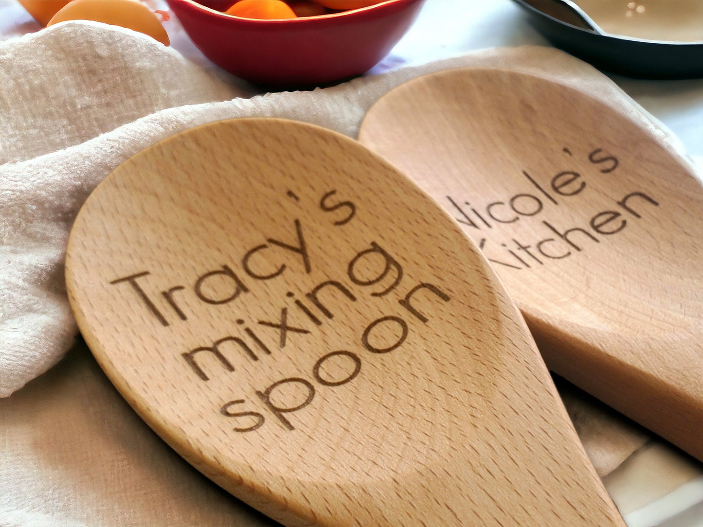 Personalized Engraved Wooden Spoon, Mixing Spoon, Name Here, Message Here, Unique Gift, Personalized Text, Beechwood Spoon