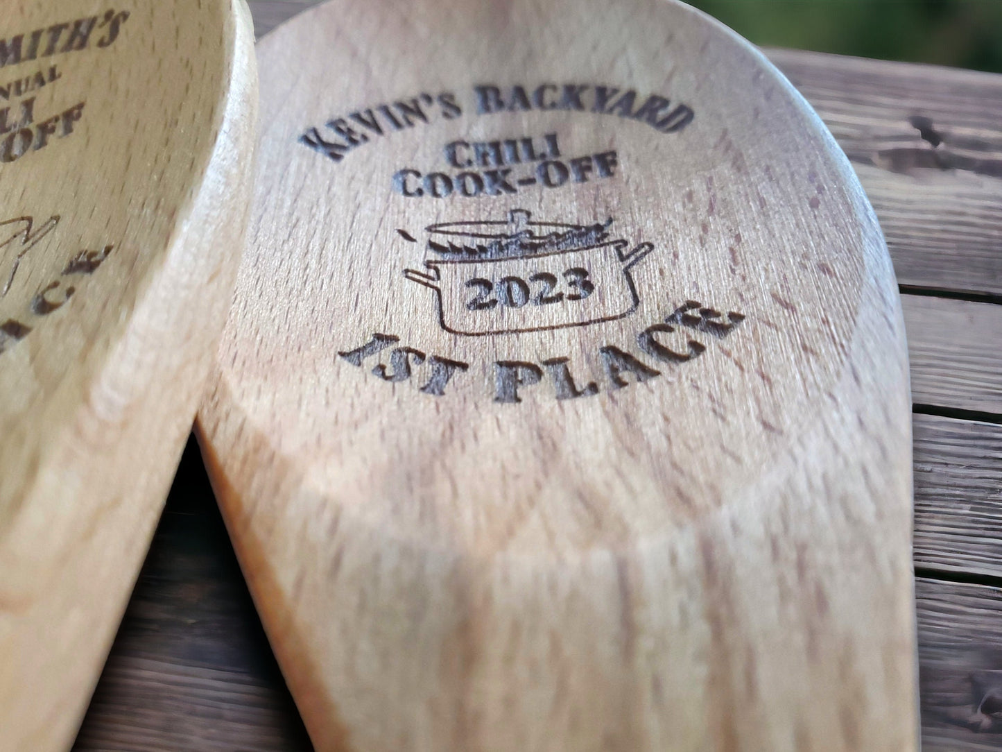 Chili Cookoff Spoon, Chili Cookoff Prizes, Chili Cook-off Award, Engraved Wooden Stirring Spoon, Personalized Wooden Mixing Spoon