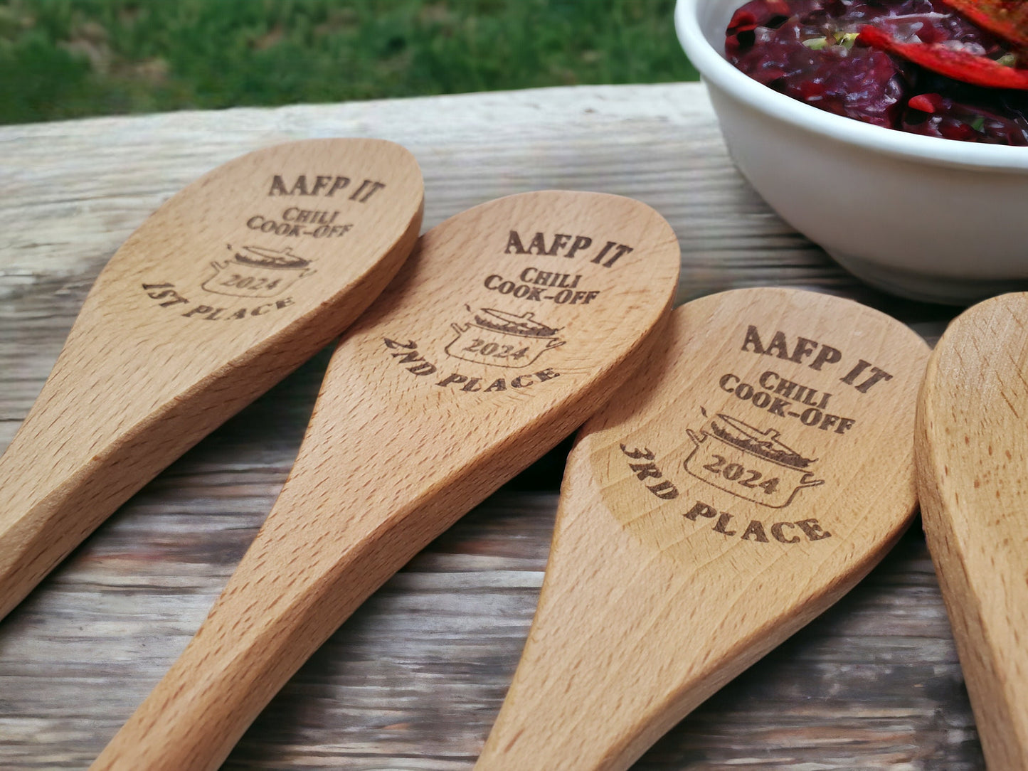 Chili Cookoff Spoon, Chili Cookoff Prizes, Chili Cook-off Award, Engraved Wooden Stirring Spoon, Personalized Wooden Mixing Spoon