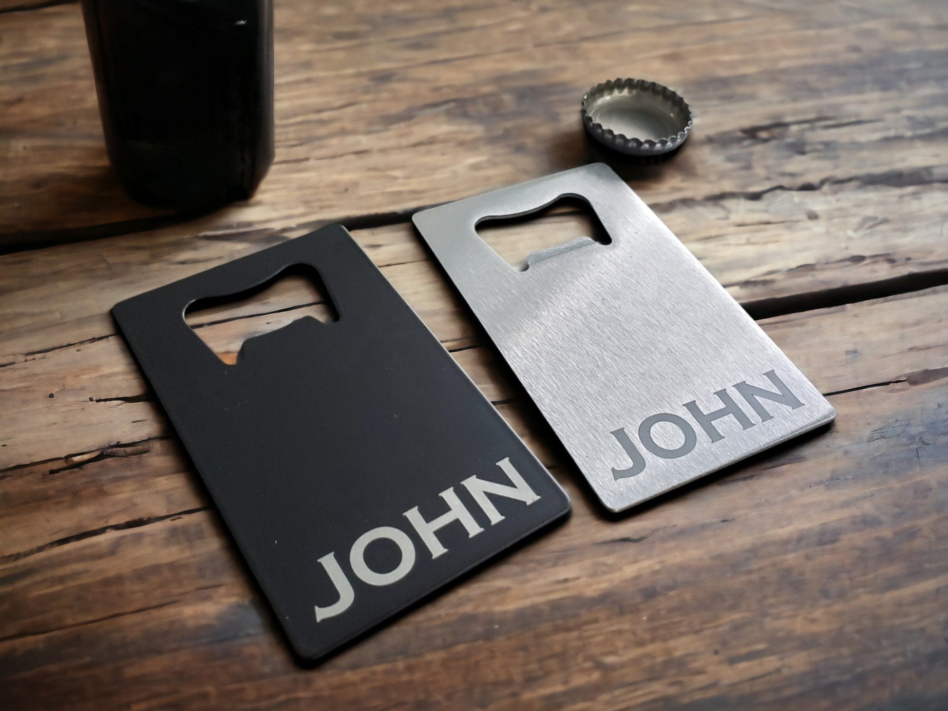 Custom Names Bottle Opener Personalized, Engraved Bottle Opener, Wallet Bottle Opener, Metal Bottle Opener, Size of a Credit Card