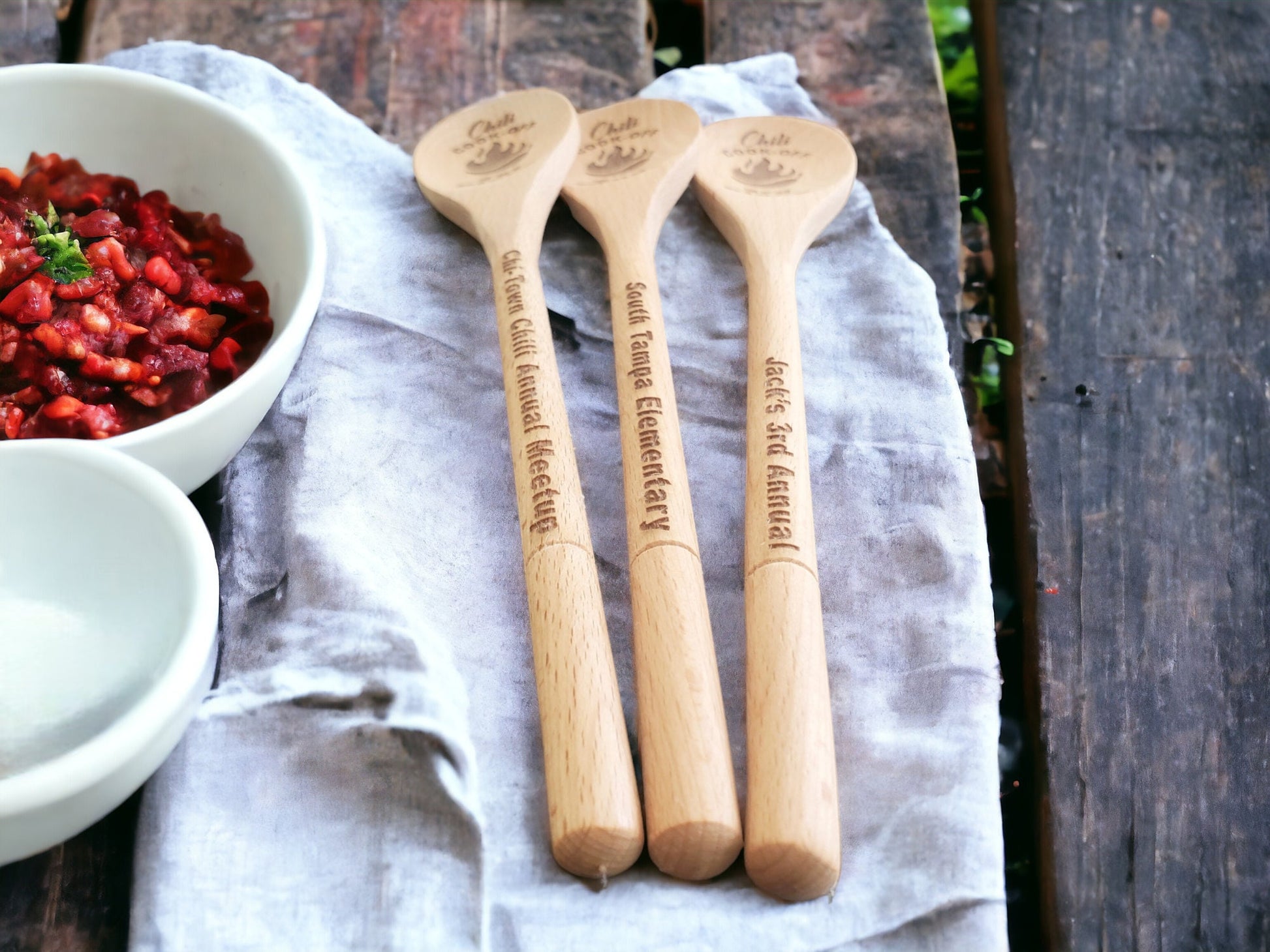 Engraved Chili Cookoff Spoon, Chili Cookoff Prizes, Chili Cook-off Award, Wooden Spoon, Personalized Spoon, Beechwood Spoon