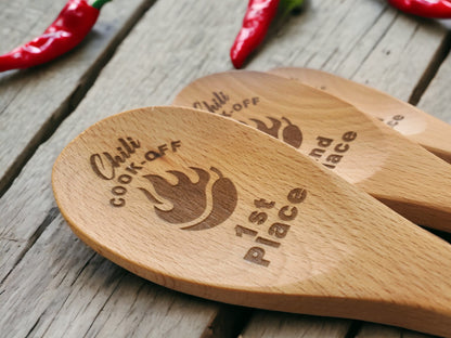 Engraved Chili Cookoff Spoon, Chili Cookoff Prizes, Chili Cook-off Award, Wooden Spoon, Personalized Spoon, Beechwood Spoon