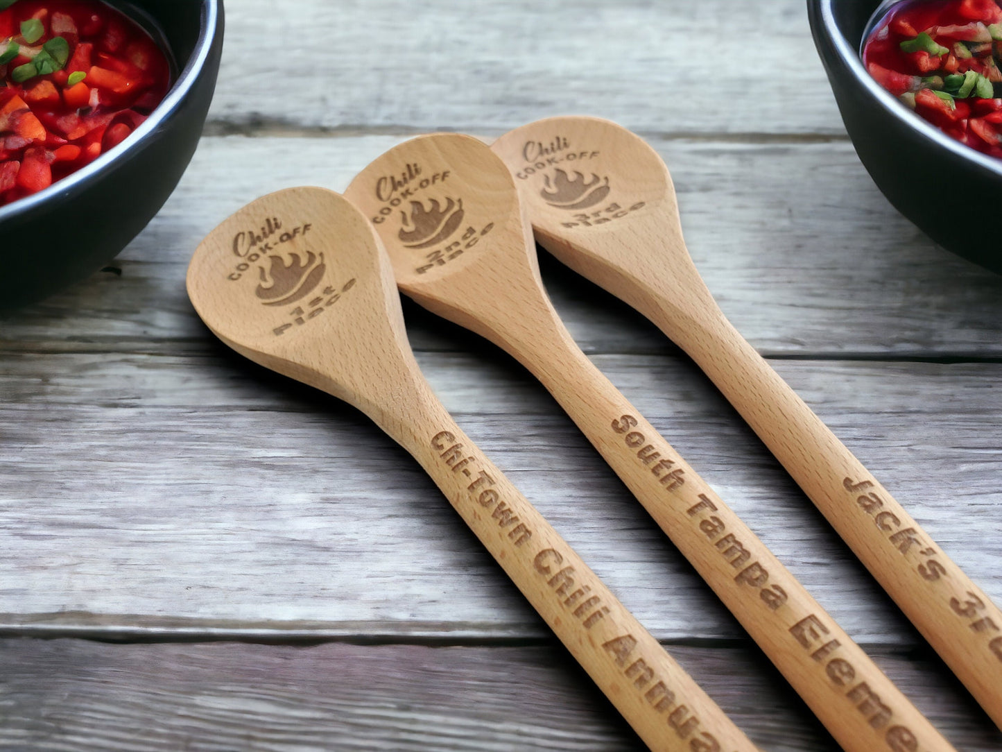 Engraved Chili Cookoff Spoon, Chili Cookoff Prizes, Chili Cook-off Award, Wooden Spoon, Personalized Spoon, Beechwood Spoon