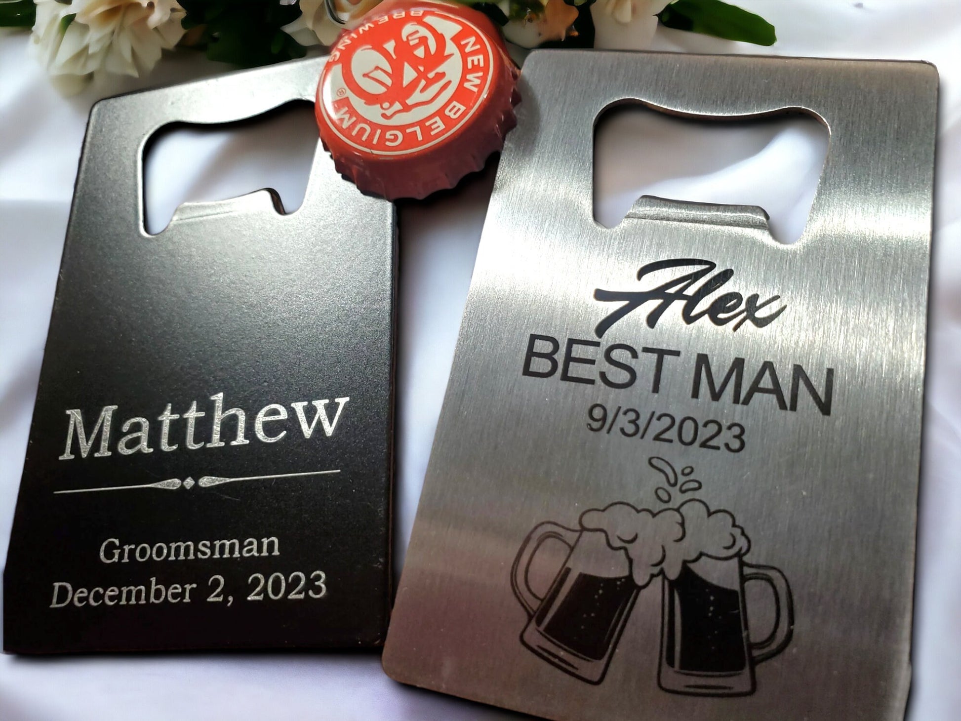 Groomsmen Gift, Bottle Opener, Will You Be My Groomsman, Black Powdercoated, Thick Steel, Card Sized Bottle Opener, Best Man, Bachelor Party