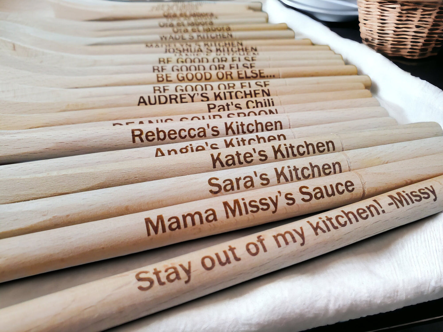 Spoon Handle Engraving, Best Gift For Mom, Grandma, Friends & Family, Personalized Engraved Wooden Spoon, Beechwood Spoon