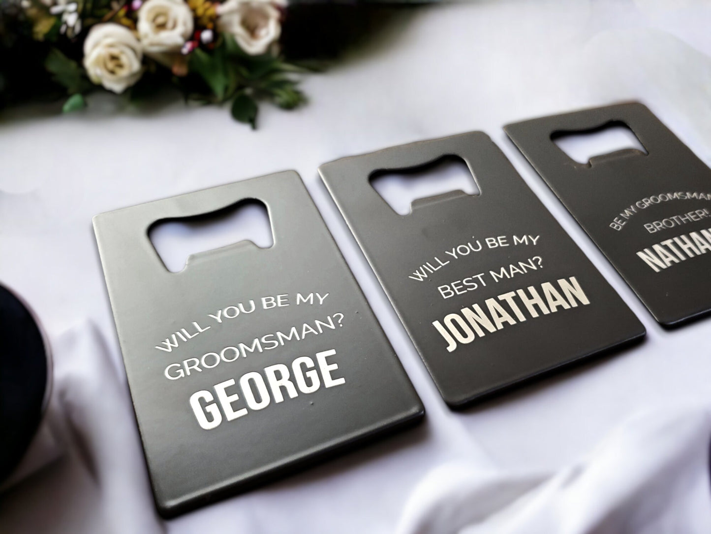 Groomsmen Proposal Gift, Black Card Bottle Openers, Best Man Proposal, Will You Be My Groomsman, Best Man / Officiant Proposal Gifts