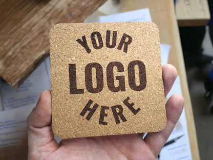 Custom Engraved Cork Coasters With YOUR Logo, Logo Laser Engraving, Laser Engraved Cork Coaster