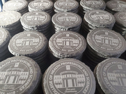 Custom Logo Coasters, Restaurant Logos, Small Business Laser Engraving, Engraved Slate Stone Coaster, Send Us Your Logo In A Message Now