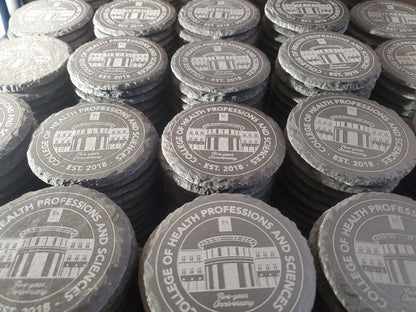 Custom Logo Coasters, Business Logos, Small Business Laser Engraving, Engraved Slate Stone Coaster, Send Us Your Logo In A Message Now