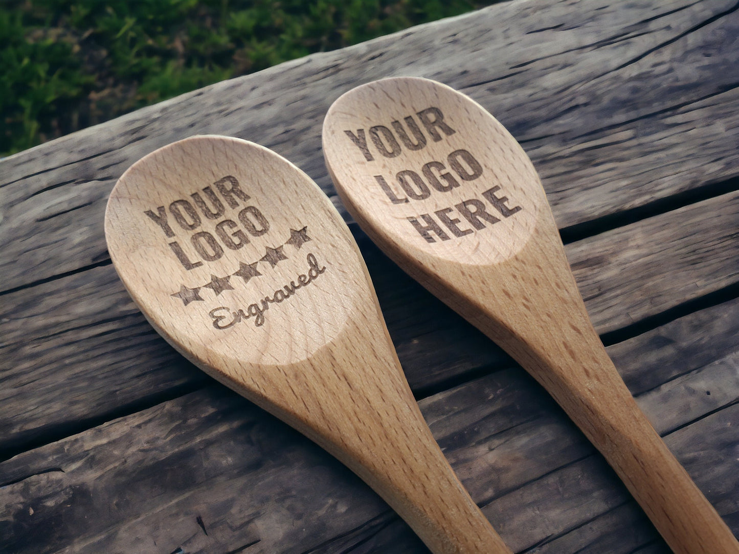 Custom Engraved Wooden Spoon, Send Us Your Logo Or Design, Wood Kitchen Mixing Spoon, Logo Engraving, Engraved Spoon With YOUR Logo