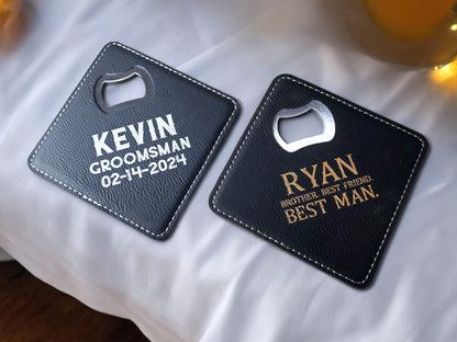 Groomsmen Asking Gifts, Bottle Opener Coaster, Groomsmen Proposal Gift, Will You Be My Groomsman, Groomsman Proposal, Groomsmen Gifts