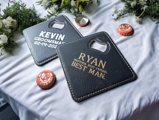 Groomsmen Asking Gifts, Bottle Opener Coaster, Groomsmen Proposal Gift, Will You Be My Groomsman, Groomsman Proposal, Groomsmen Gifts