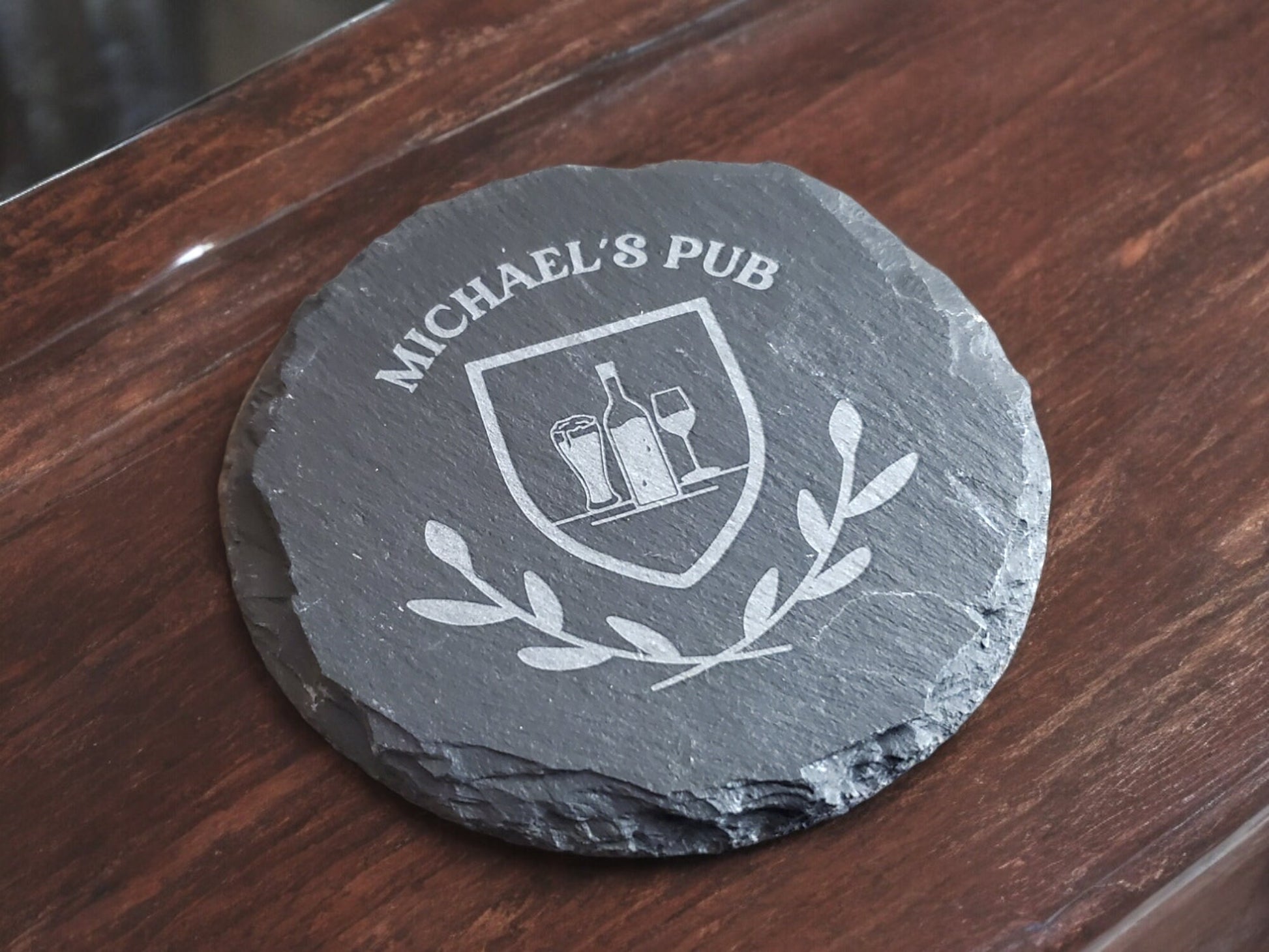 Personalized Beer Coasters, Premium Quality Drink Coasters, Laser Engraved Slate Coaster, Bar / Pub / Man Cave Gift For Him