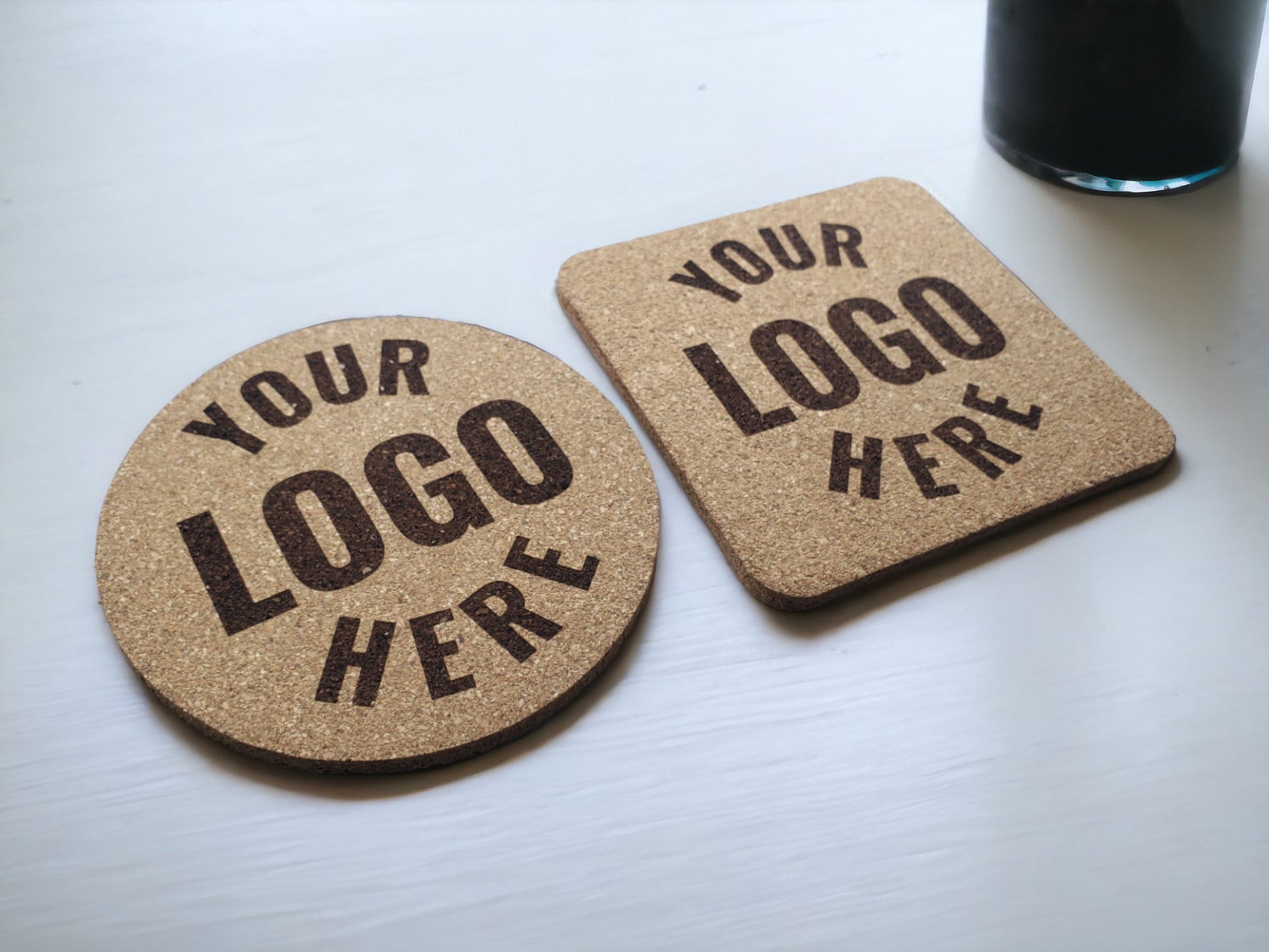 Custom Engraved Cork Coasters With YOUR Logo, Logo Laser Engraving, Laser Engraved Cork Coaster