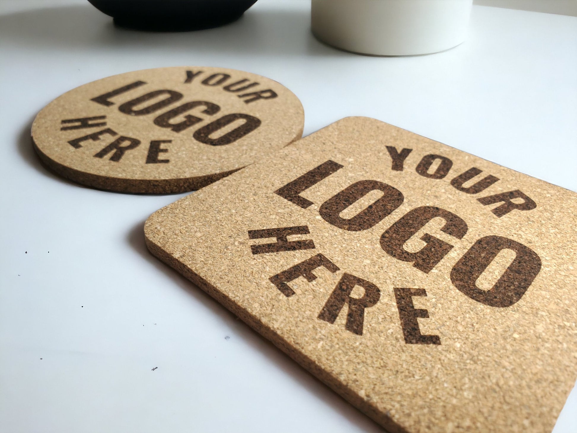 Custom Engraved Cork Coasters With YOUR Logo, Logo Laser Engraving, Laser Engraved Cork Coaster