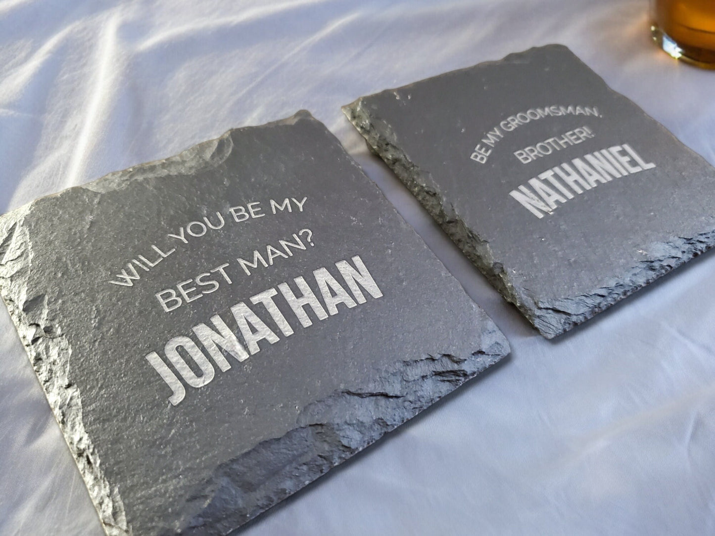 Will You Be My Groomsman Coasters, Groomsmen Proposal Gift, Slate Coaster, Be My Best Man Proposal, Engraved Personalized Text