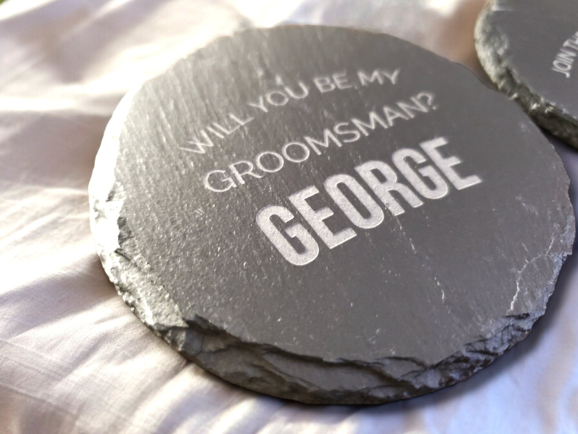 Will You Be My Groomsman Coasters, Groomsmen Proposal Gift, Slate Coaster, Be My Best Man Proposal, Engraved Personalized Text