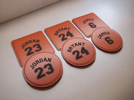 Engraved Basketball Coasters, Leatherette That Looks And Feels Like A Basketball, Perfect Gift For Basketball Players And Basketball Fans