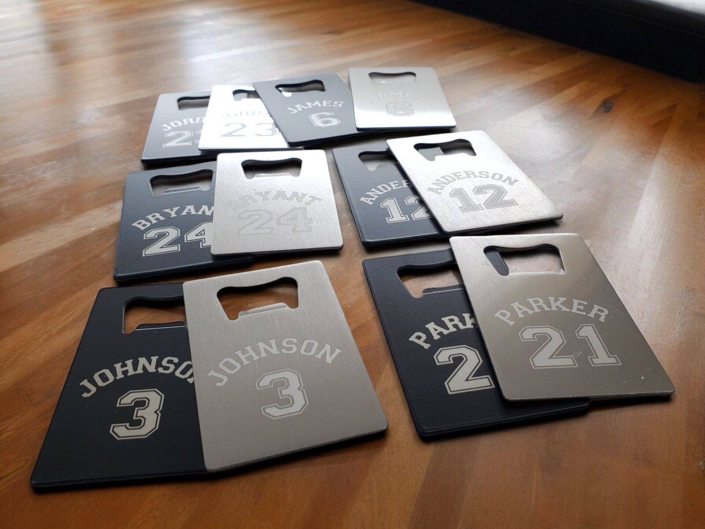 Basketball Engraved Card Wallet Bottle Openers, Personalized Name And Number, Perfect Gift For Basketball Players Or Basketball Fans