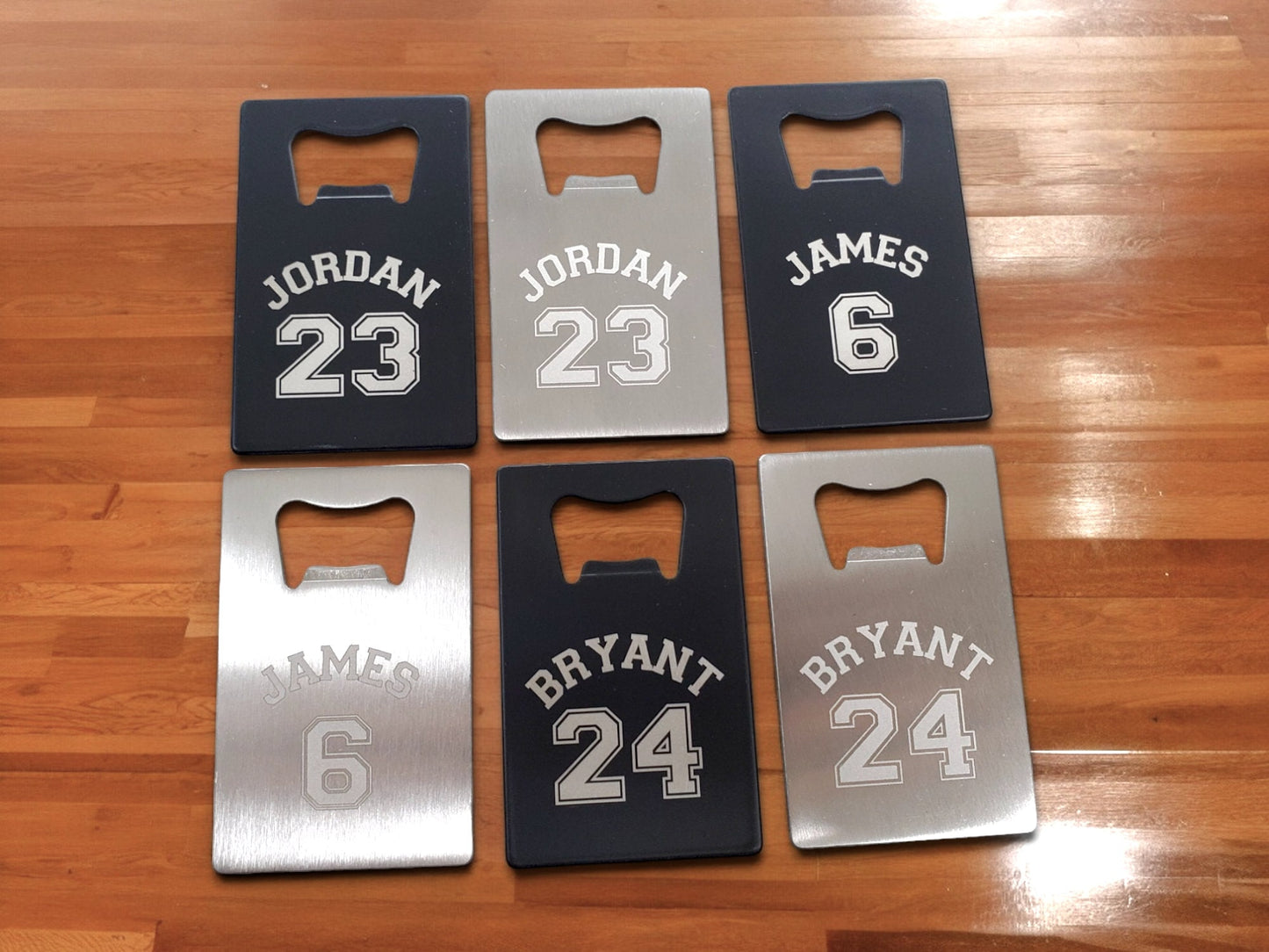 Basketball Engraved Card Wallet Bottle Openers, Personalized Name And Number, Perfect Gift For Basketball Players Or Basketball Fans