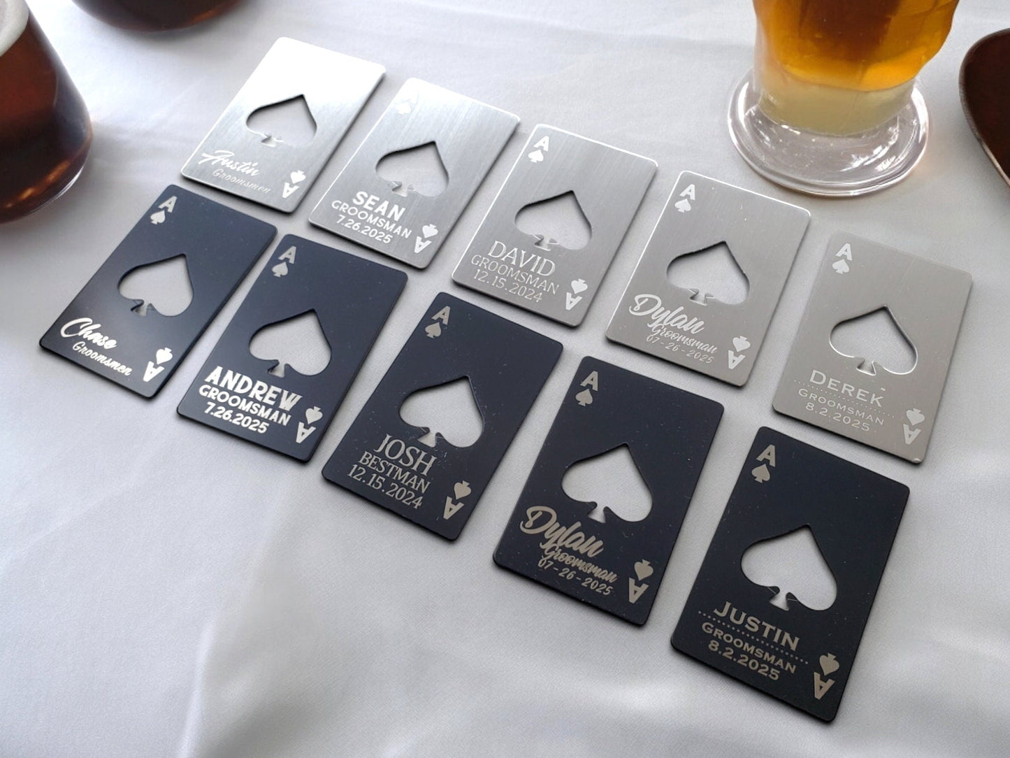 Groomsmen Proposal Gift, Bottle Openers, Will You Be My Groomsman, Ace Of Spades, Best Man, Groomsman Asking Gift, Personalized Names