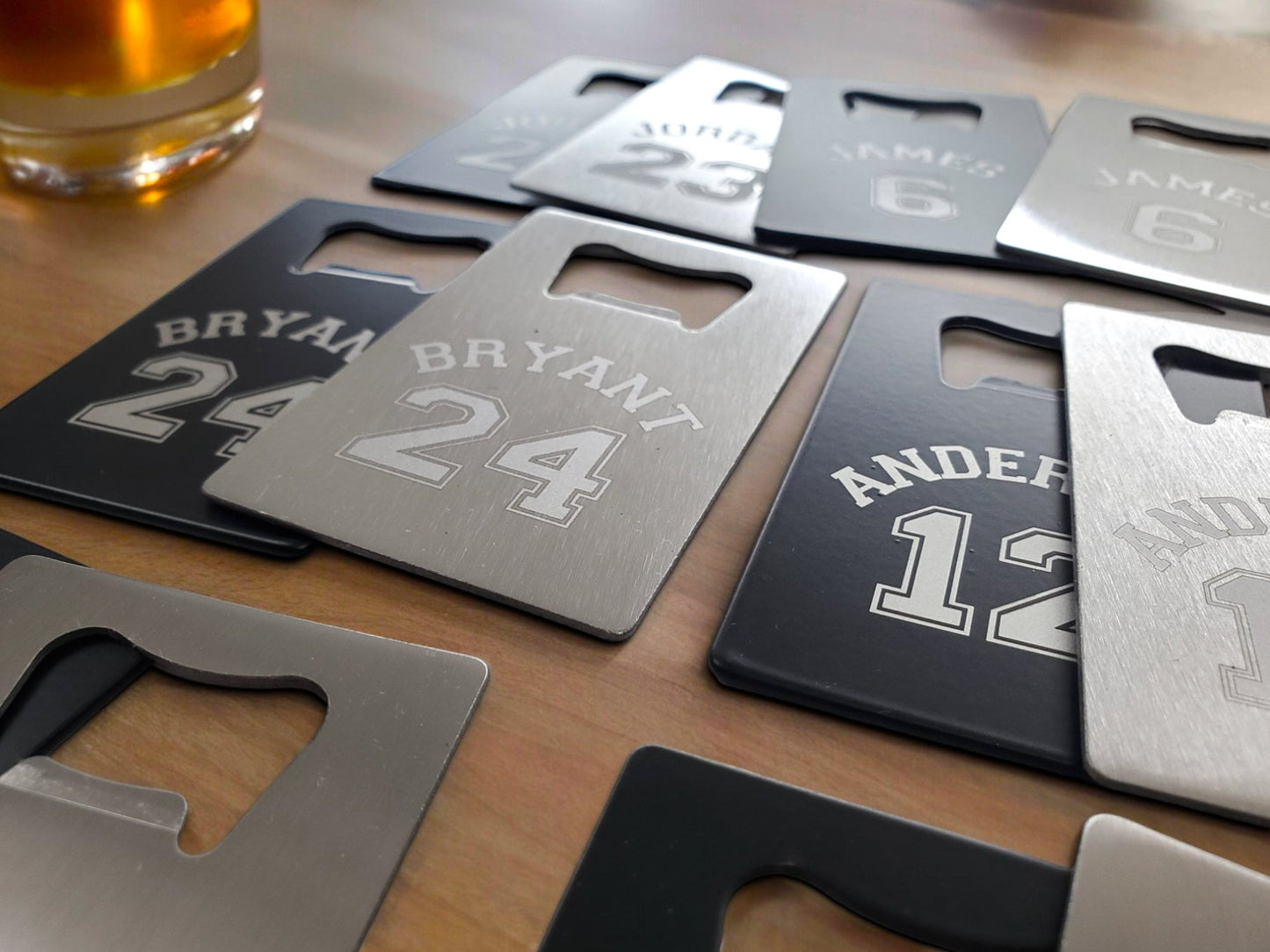 Basketball Engraved Card Wallet Bottle Openers, Personalized Name And Number, Perfect Gift For Basketball Players Or Basketball Fans