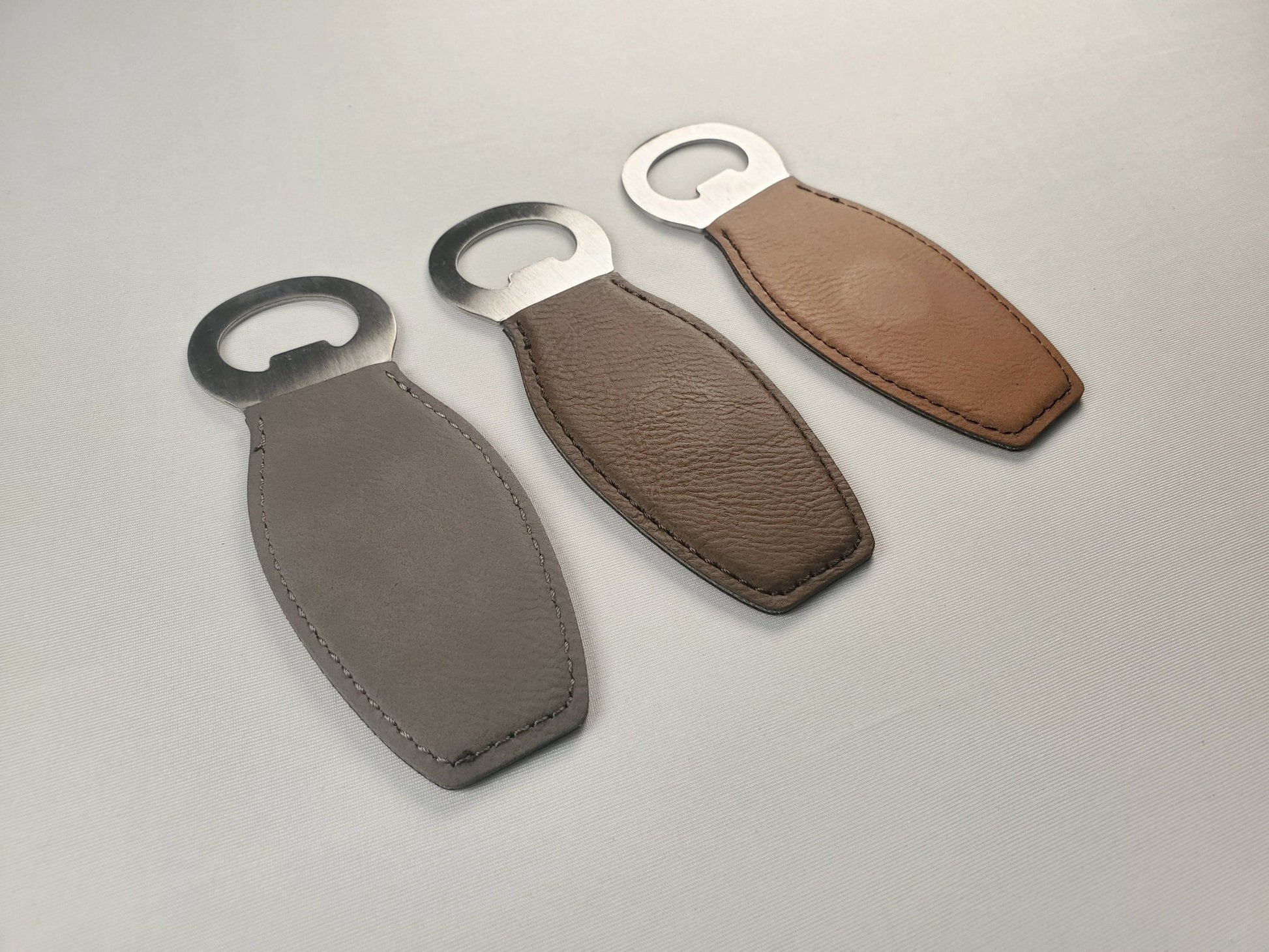 Laser Engraved Magnet Bottle Opener, Personalize With Initials/Letters, Choose Your Font/Color, Leatherette And Steel Magnetic Bottle Opener